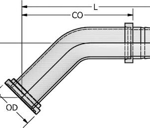O-Ring Flange for 100R4 Hose - 45° Code 61