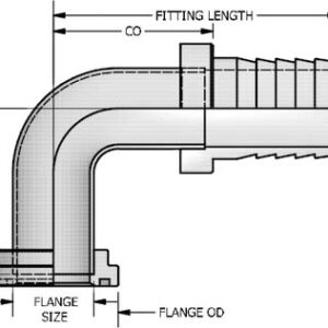 O-Ring Flange for 100R4 Hose - 90° Code 61