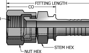 SAE 45° Swivel Female Stem